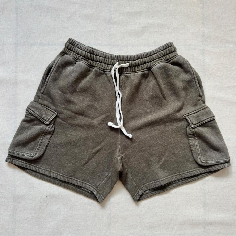 Forever 21 Men's Washed Brown Cargo Sweat Shorts Size M